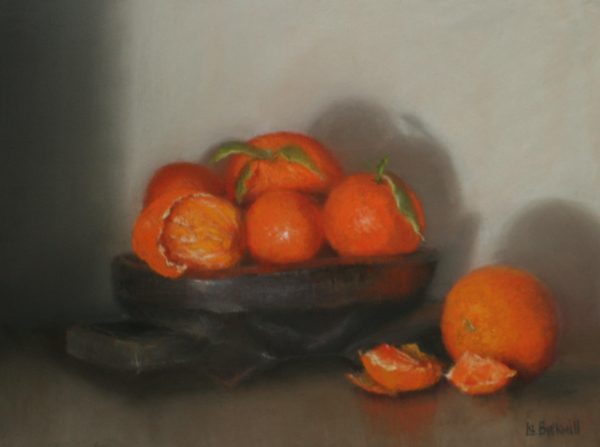 Oranges in a Wooden Bowl